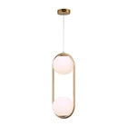 Lampadario a sospensione 2 sfere color bianco sfera g9 moderno bronzo a33