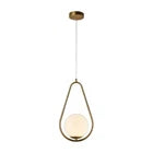 Lampadario a sospensione sfera g9 color bianco goccia moderno bronzo a27