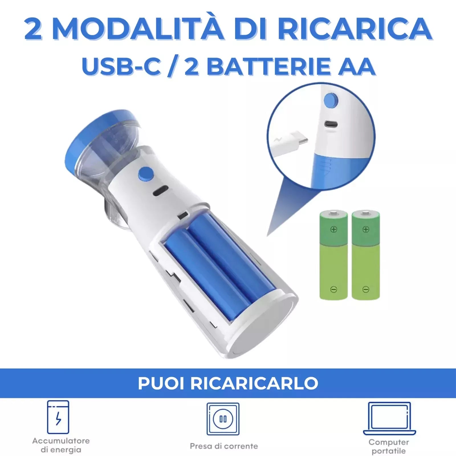 Nebulizzatore Mini Portatile Aeroso Inalatore Ultrasuoni Silenzioso USB bambini