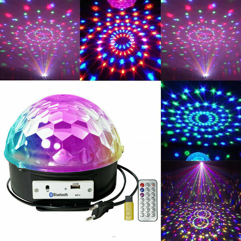 PROIETTORE LUCI EFFETTI DISCOTECA DJ RGB MULTICOLORE USB SD SFERA LED