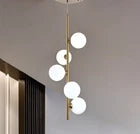 Lampadario a Sospensione AttacchiG9 5 Sfere Vetro Bronzo Moderno IP20 Da Interni
