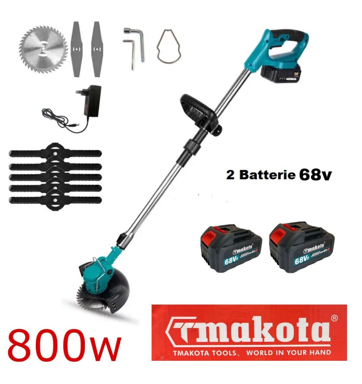 DECESPUGLIATORE ELETTRICO A BATTERIA LITIO 68Vf TAGLIAERBA TAGLIABORDI RASAERBA