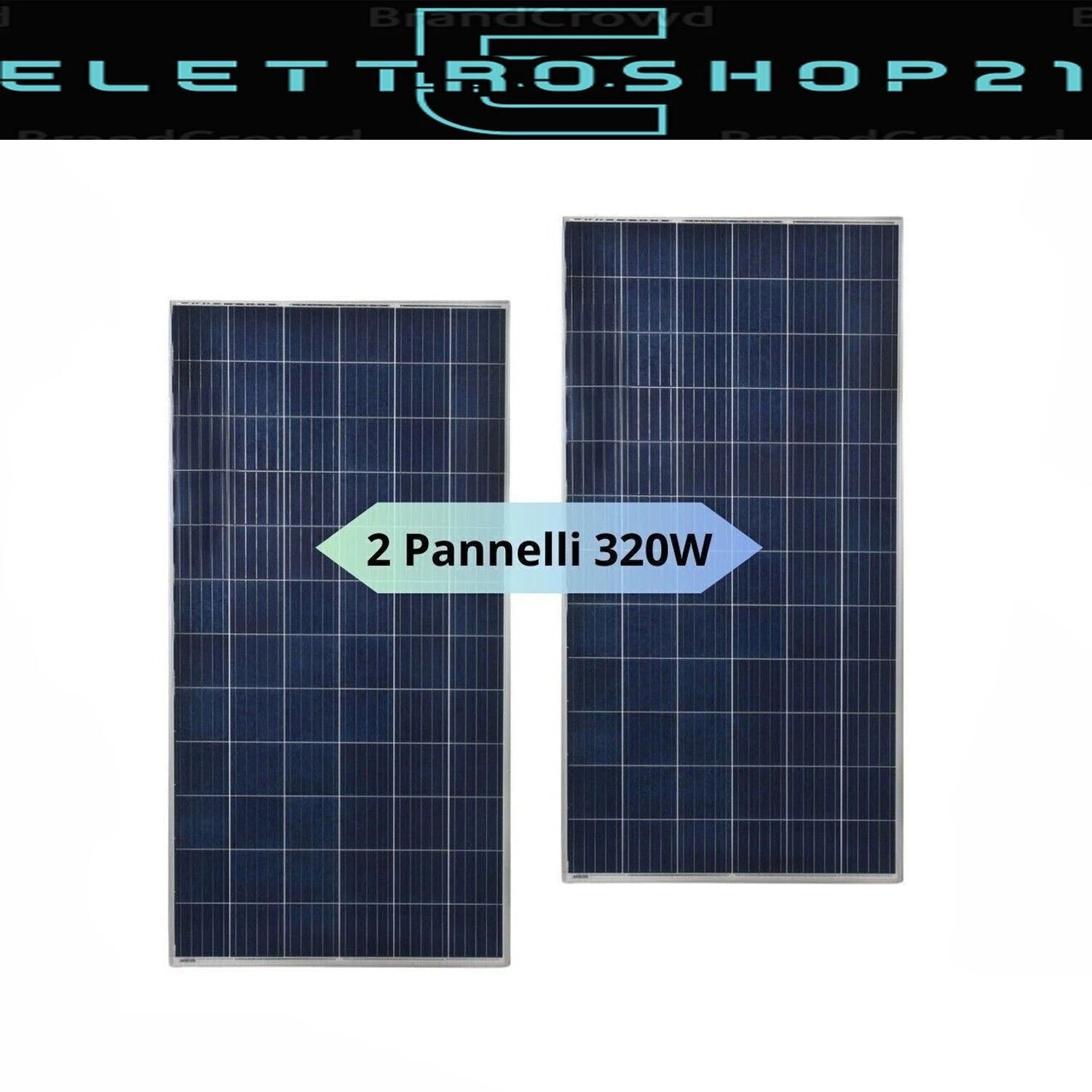 2 X Pannello Fotovoltaico 320W Solare 12V per Impianti batteria camper baita
