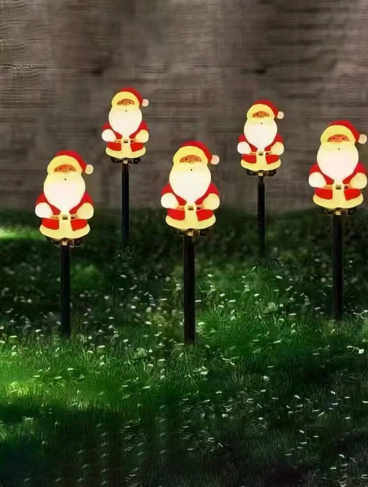 LUCI NATALIZIE CON PANNELLO SOLARE SET DI 5 LUCI GIARDINO ARREDO ESTERNO NATALE