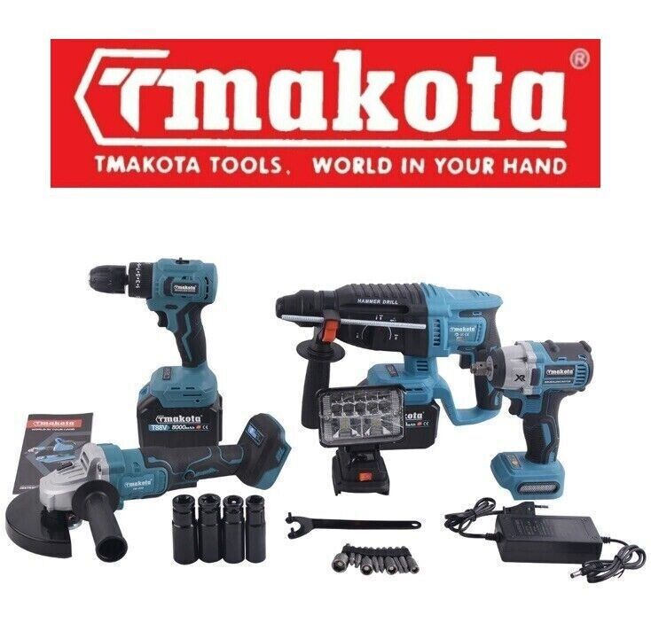 Kit 5 In 1 Motori Brushless Makota Flex Trapano Impulsi Avvitatore Tassellatore