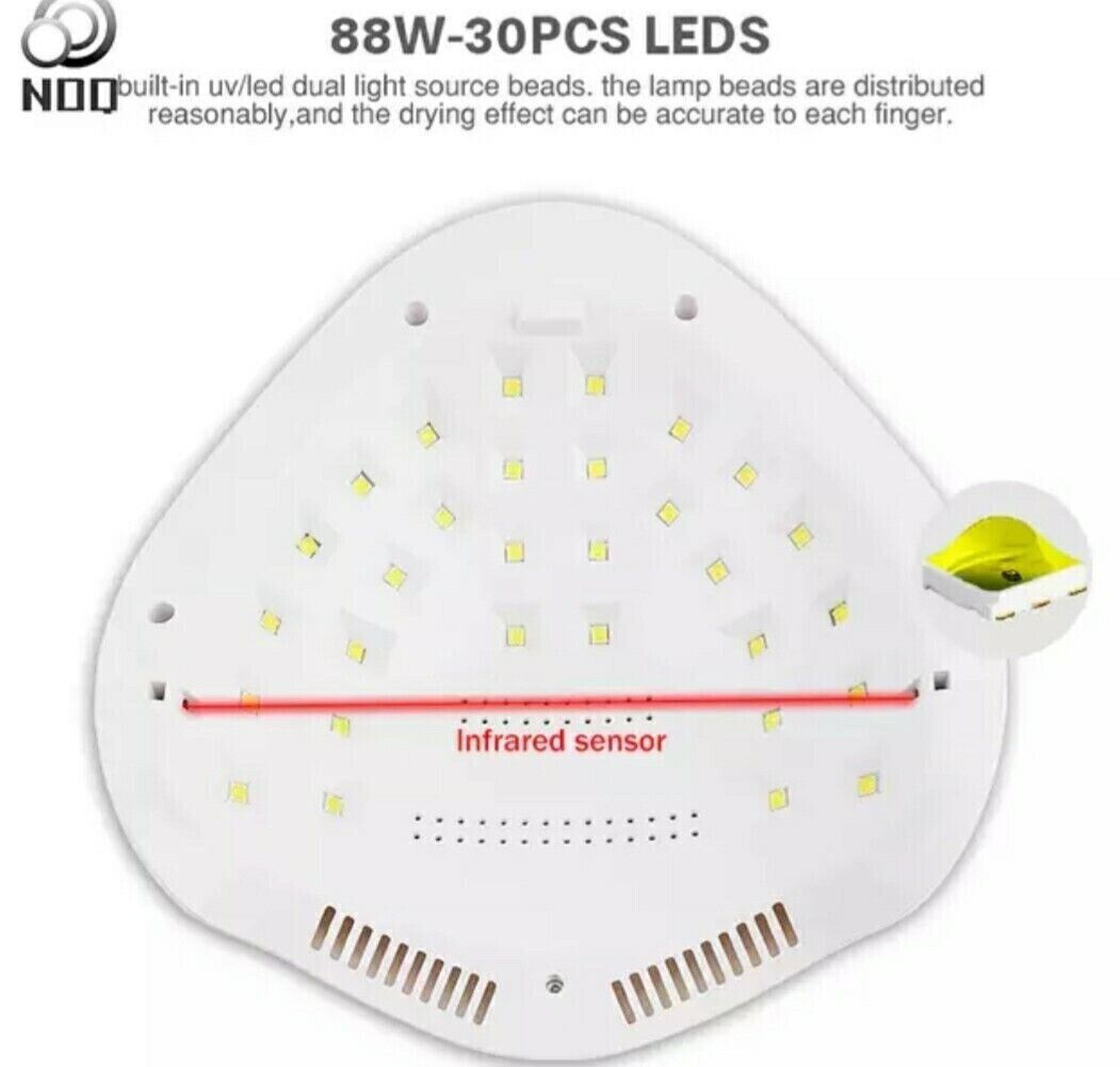 LAMPADA LED UV SUN H9 PLUS FORNETTO 88W UNGHIE NAIL RICOSTRUZIONE COLATA 2 IN 1