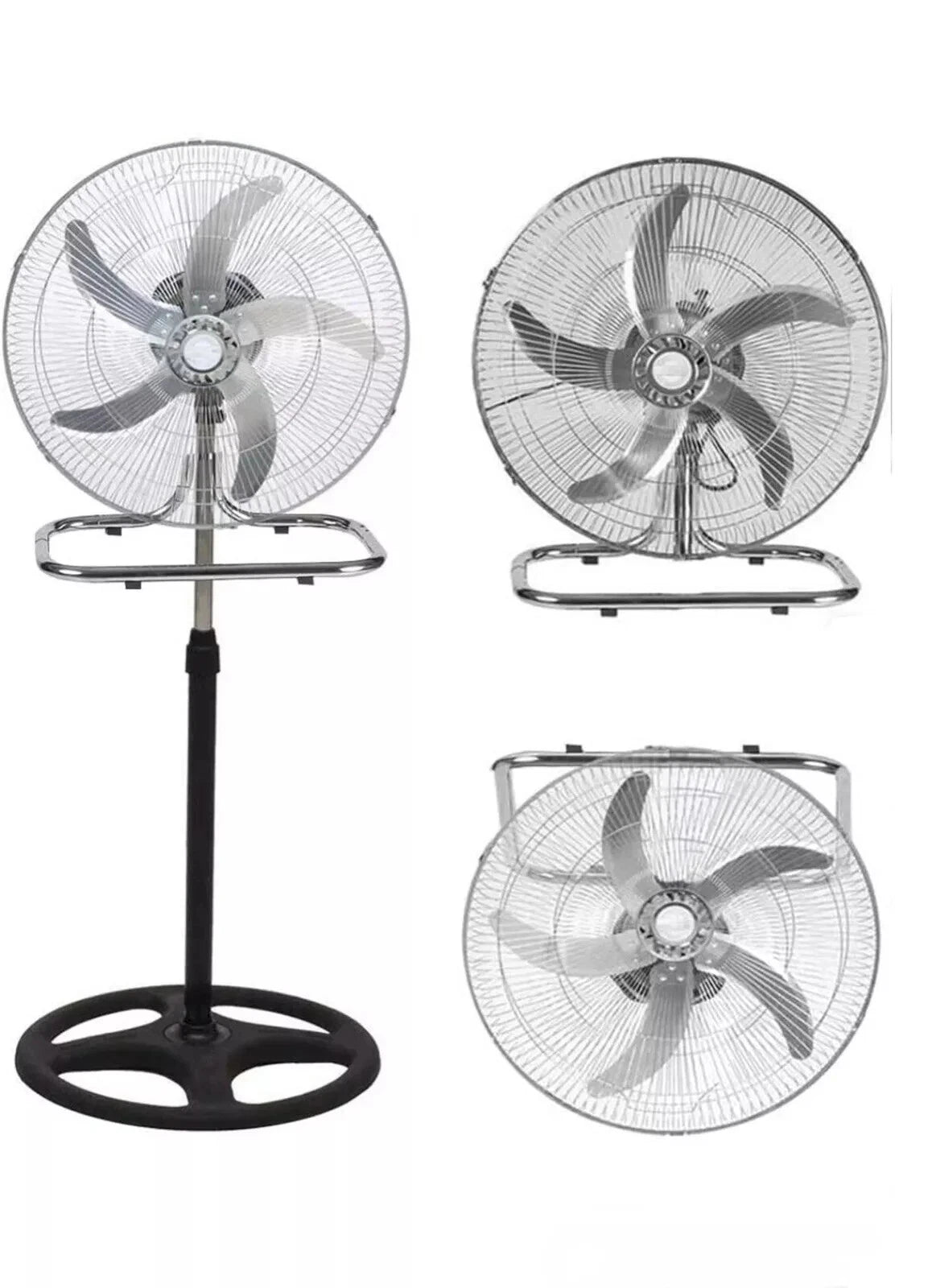 VENTILATORE A PIANTANA IN ACCIAIO E ABS 3IN1 50CM 3 VELOCITA'