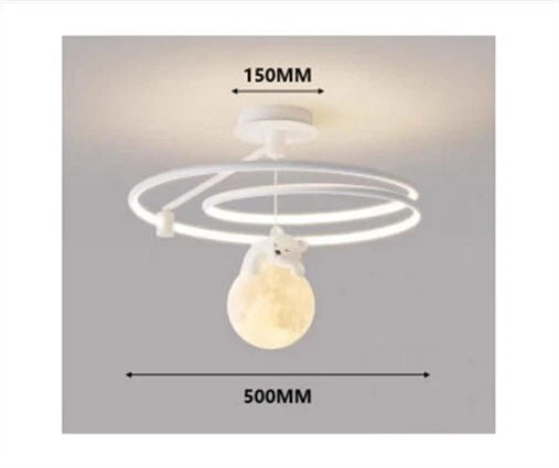 Lampadario a sospensione con orsetto dimmerabile tripla luce con telecomando