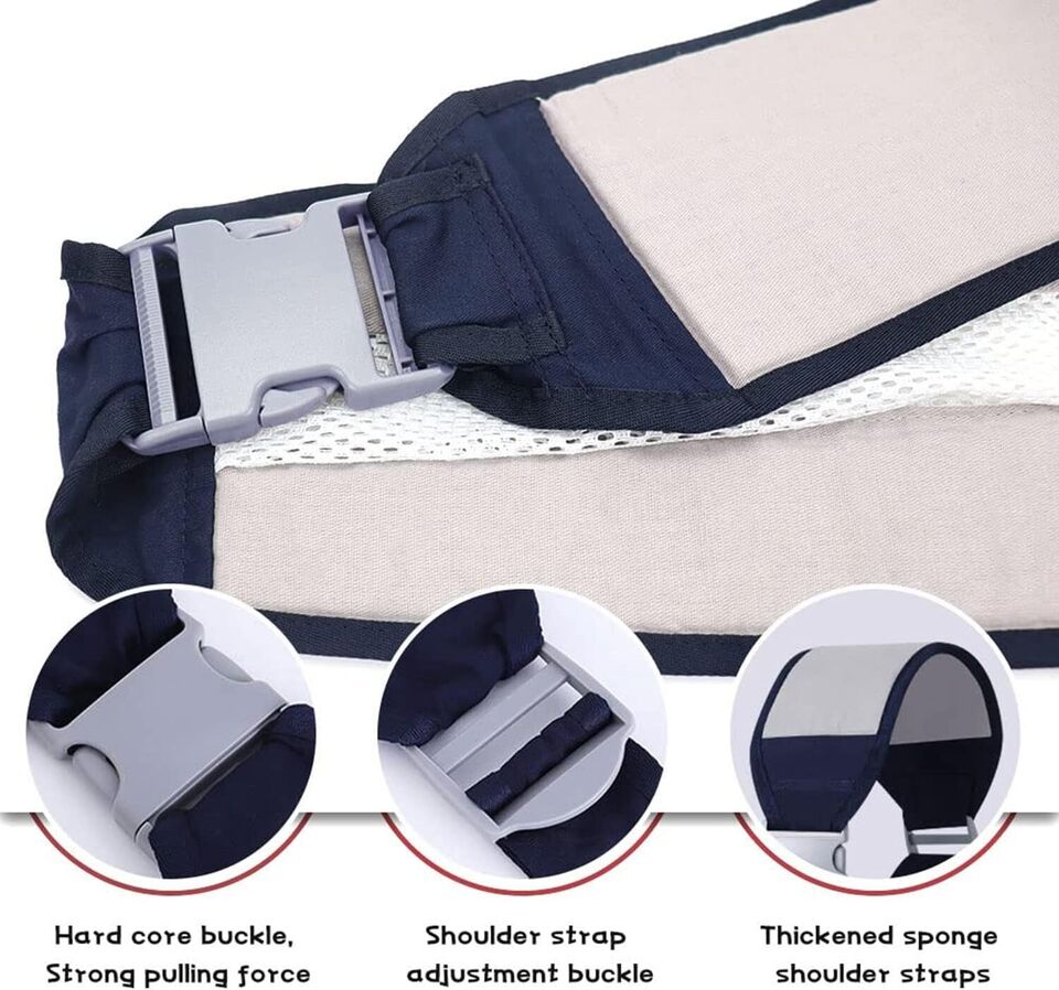 Marsupio Neonato Laterale Regolabile - Per Bambini 5-36 Mesi, Fino A 16 Kg, Traspirante, Blu